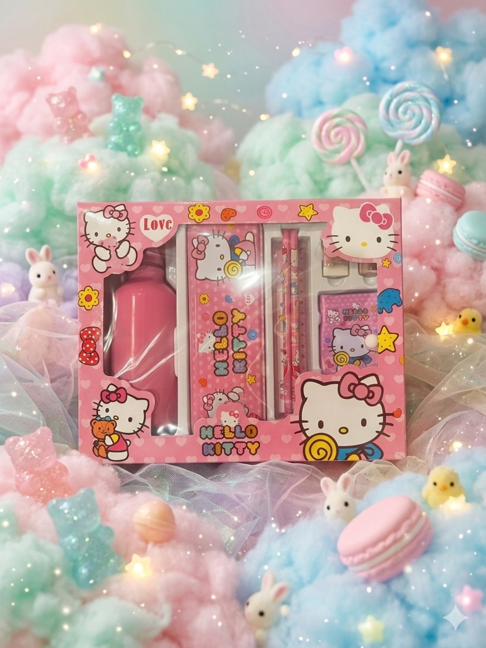 Hello Kitty Pink and White Cute Stationery Set